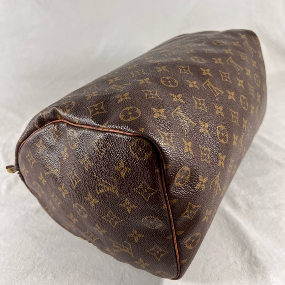 Distressed LOUIS VUITTON Great 80s Vintage Monogram Speedy 35 Satchel Bag - Picture 9 of 17